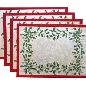 4 Lenox Holiday Placemats EUC. Only used once, NO STAINS, NO FLAWS, LIKE NEW.